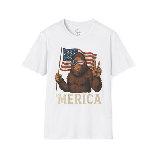 Sasquatch 'Merica Unisex Softstyle T-Shirt