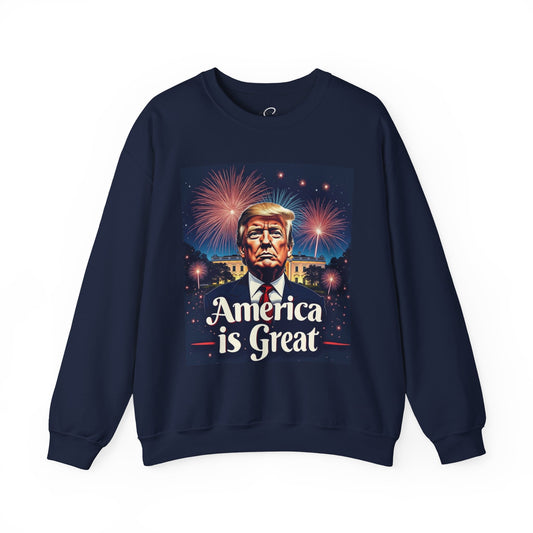 America is Great Crewneck Sweatshirt, Unisex Sweatshirt, Patriotic Apparel, Trump Sweatshirt, Independence Day Gift, Political Humor [...]