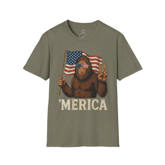 Sasquatch 'Merica Unisex Softstyle T-Shirt